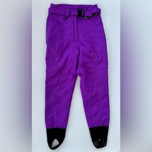 Obermeyer Women's Purple Black Stiletto Insulated Ski Pants with Stirrups Sz 12
